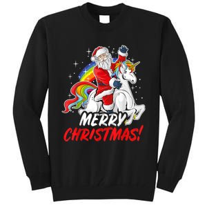 Unicorn Santa Claus Christmas Holiday Tall Sweatshirt