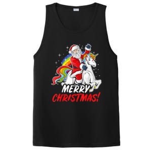 Unicorn Santa Claus Christmas Holiday PosiCharge Competitor Tank