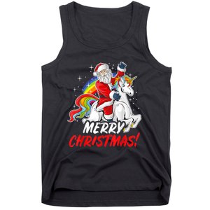 Unicorn Santa Claus Christmas Holiday Tank Top