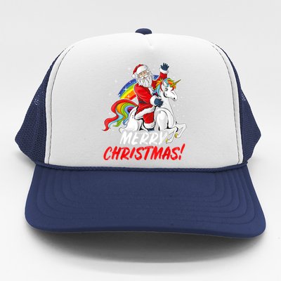 Unicorn Santa Claus Christmas Holiday Trucker Hat