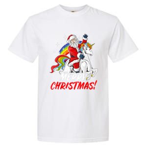 Unicorn Santa Claus Christmas Holiday Garment-Dyed Heavyweight T-Shirt