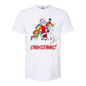 Unicorn Santa Claus Christmas Holiday Softstyle CVC T-Shirt