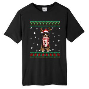 Ugly Sweater Christmas Bernese Mountain Dog Santa Reindeer Gift Tall Fusion ChromaSoft Performance T-Shirt