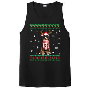 Ugly Sweater Christmas Bernese Mountain Dog Santa Reindeer Gift PosiCharge Competitor Tank