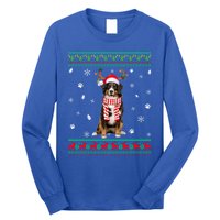 Ugly Sweater Christmas Bernese Mountain Dog Santa Reindeer Gift Long Sleeve Shirt