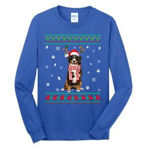 Ugly Sweater Christmas Bernese Mountain Dog Santa Reindeer Gift Tall Long Sleeve T-Shirt