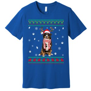 Ugly Sweater Christmas Bernese Mountain Dog Santa Reindeer Gift Premium T-Shirt