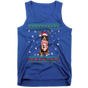 Ugly Sweater Christmas Bernese Mountain Dog Santa Reindeer Gift Tank Top