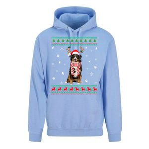 Ugly Sweater Christmas Bernese Mountain Dog Santa Reindeer Gift Unisex Surf Hoodie