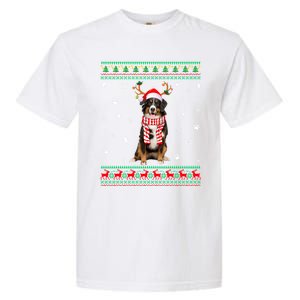 Ugly Sweater Christmas Bernese Mountain Dog Santa Reindeer Gift Garment-Dyed Heavyweight T-Shirt