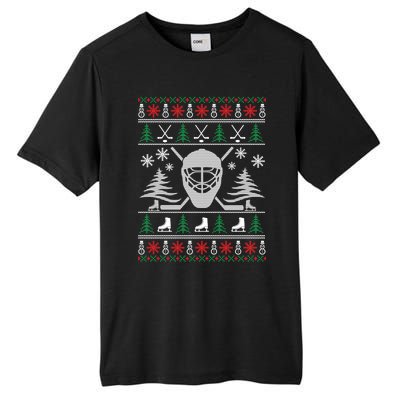 Ugly Sweater Christmas Helmet Ice Hockey For Hockey Lovers Great Gift Tall Fusion ChromaSoft Performance T-Shirt