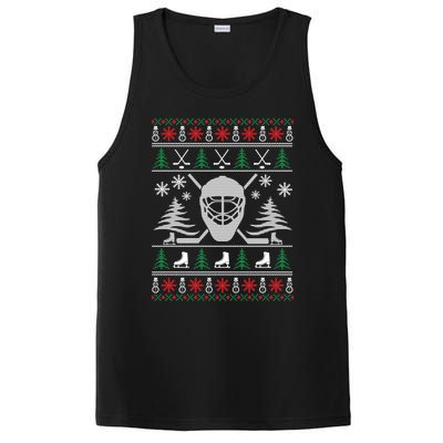 Ugly Sweater Christmas Helmet Ice Hockey For Hockey Lovers Great Gift PosiCharge Competitor Tank