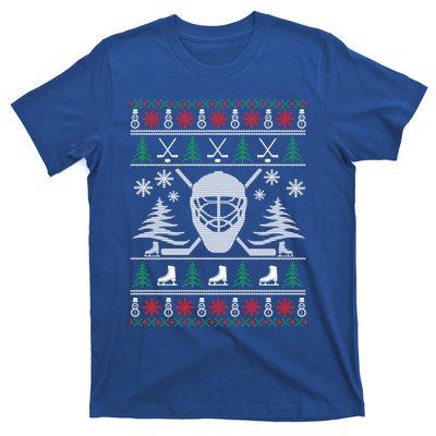 Ugly Sweater Christmas Helmet Ice Hockey For Hockey Lovers Great Gift T-Shirt