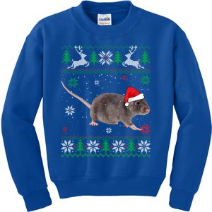 Ugly Sweater Christmas Rat Lover Santa Hat Animals Gift Kids Sweatshirt