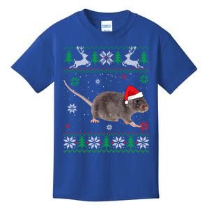 Ugly Sweater Christmas Rat Lover Santa Hat Animals Gift Kids T-Shirt