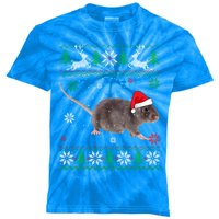 Ugly Sweater Christmas Rat Lover Santa Hat Animals Gift Kids Tie-Dye T-Shirt