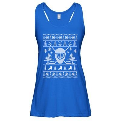 Ugly Sweater Christmas Helmet Ice Hockey For Hockey Lovers Gift Ladies Essential Flowy Tank