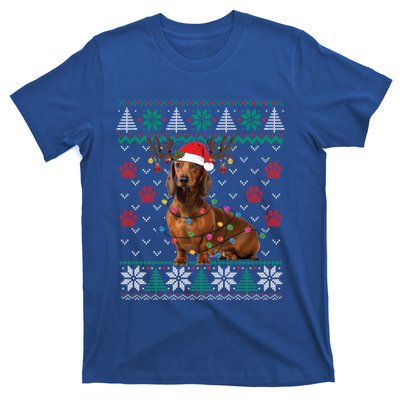 Ugly Sweater Christmas Dachshund Dog Santa Reindeer Gift T-Shirt