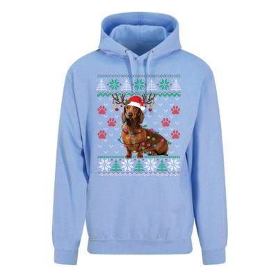 Ugly Sweater Christmas Dachshund Dog Santa Reindeer Gift Unisex Surf Hoodie