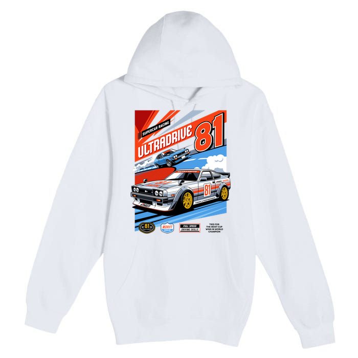 Ultradrive Super Car Racing Premium Pullover Hoodie