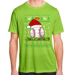 Ugly Sweater Christmas Lights Baseball Player Sport Xmas Gift Adult ChromaSoft Performance T-Shirt