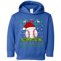 Ugly Sweater Christmas Lights Baseball Player Sport Xmas Gift Toddler Hoodie