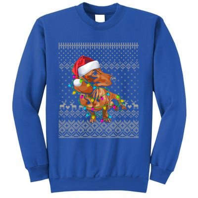 Ugly Sweater Christmas Lights Dachshund Dog Puppy Lover Gift Sweatshirt