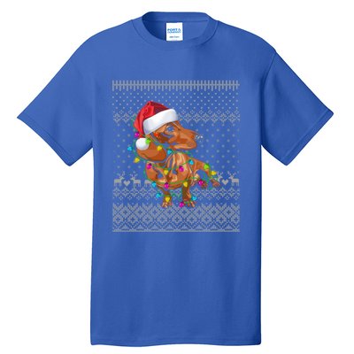 Ugly Sweater Christmas Lights Dachshund Dog Puppy Lover Gift Tall T-Shirt