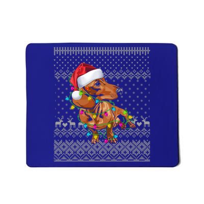 Ugly Sweater Christmas Lights Dachshund Dog Puppy Lover Gift Mousepad