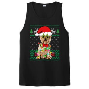 Ugly Sweater Christmas Lights Yorkshire Terrier Dog Puppy Meaningful Gift PosiCharge Competitor Tank