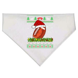 Ugly Sweater Christmas Lights Football Player Sport Xmas Great Gift USA-Made Doggie Bandana