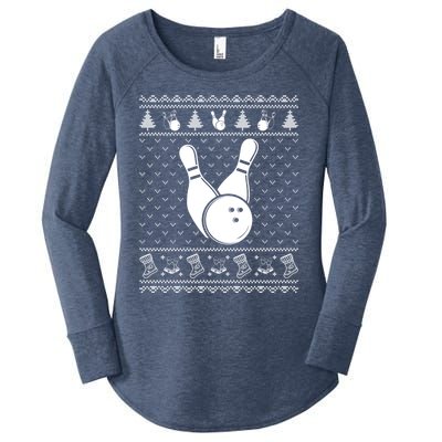 Ugly Sweater Christmas Holiday Design Funny Baseball Xmas Gift Women's Perfect Tri Tunic Long Sleeve Shirt