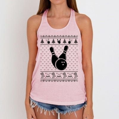 Ugly Sweater Christmas Holiday Design Funny Baseball Xmas Gift Women's Knotted Racerback Tank