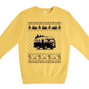 Ugly Sweater Christmas Holiday Design Funny Camper Xmas Great Gift Premium Crewneck Sweatshirt