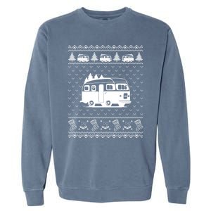 Ugly Sweater Christmas Holiday Design Funny Camper Xmas Great Gift Garment-Dyed Sweatshirt