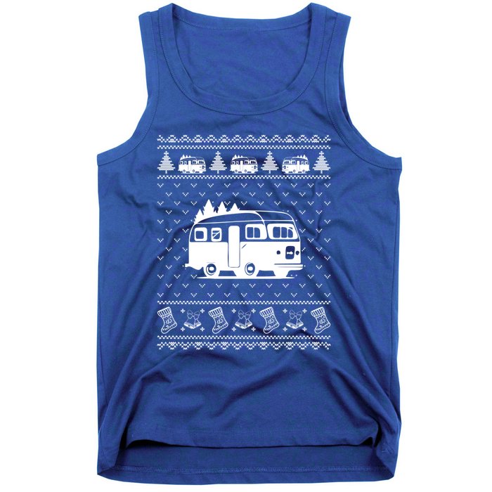 Ugly Sweater Christmas Holiday Design Funny Camper Xmas Great Gift Tank Top