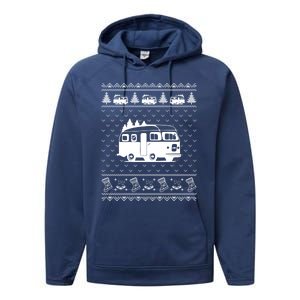 Ugly Sweater Christmas Holiday Design Funny Camper Xmas Great Gift Performance Fleece Hoodie