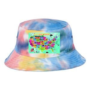 United States Cartoon Drawing Tie Dye Newport Bucket Hat