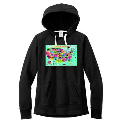 United States Cartoon Drawing Women's Fleece Hoodie