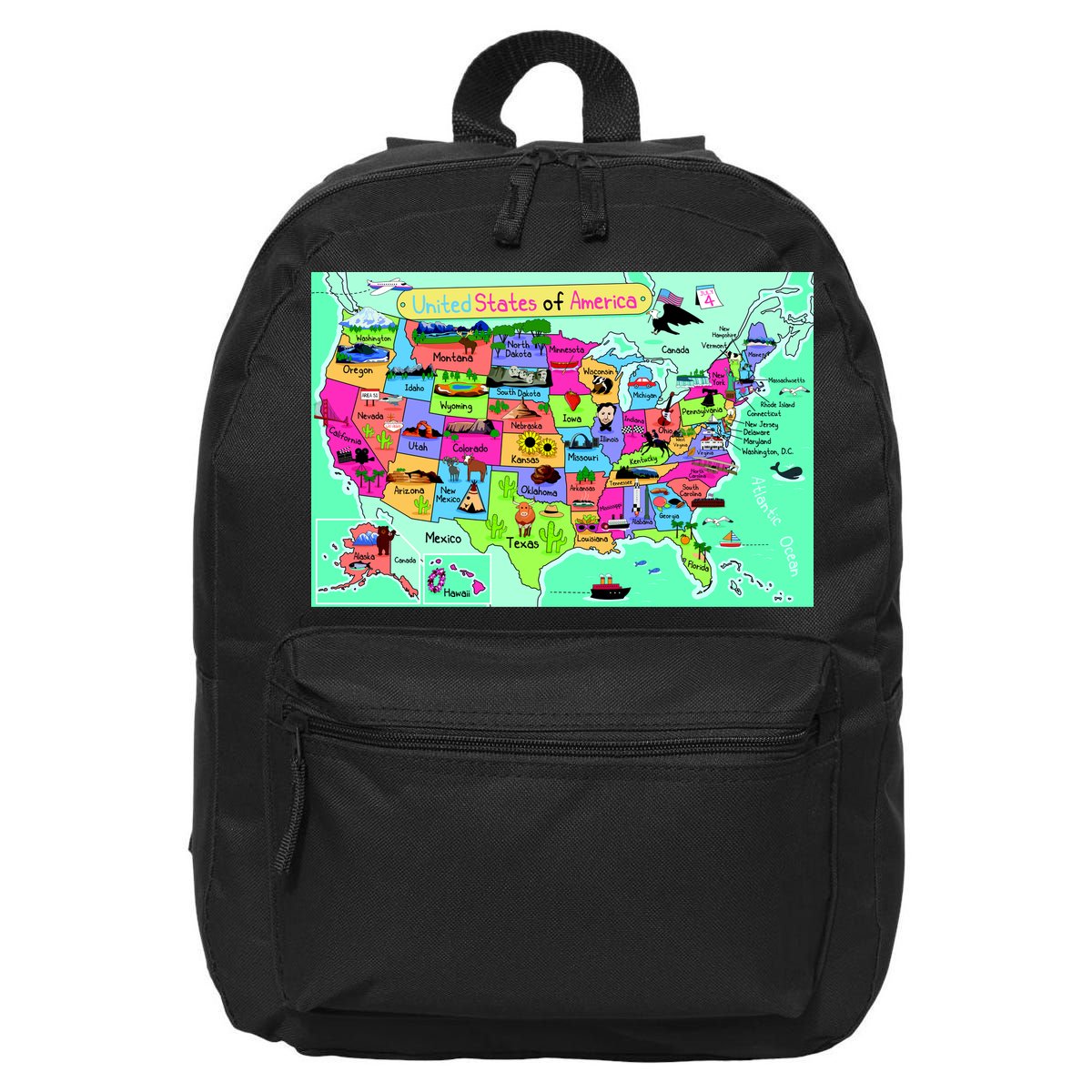 United States Cartoon Drawing 16 in Basic Backpack