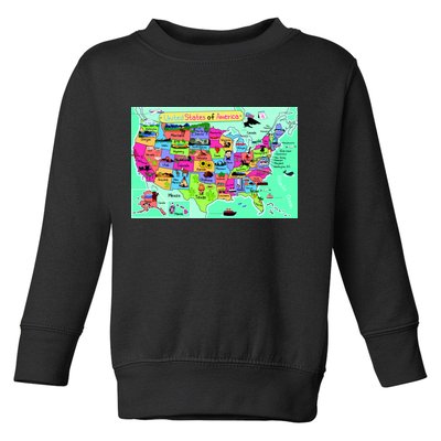 United States Cartoon Drawing Toddler Sweatshirt