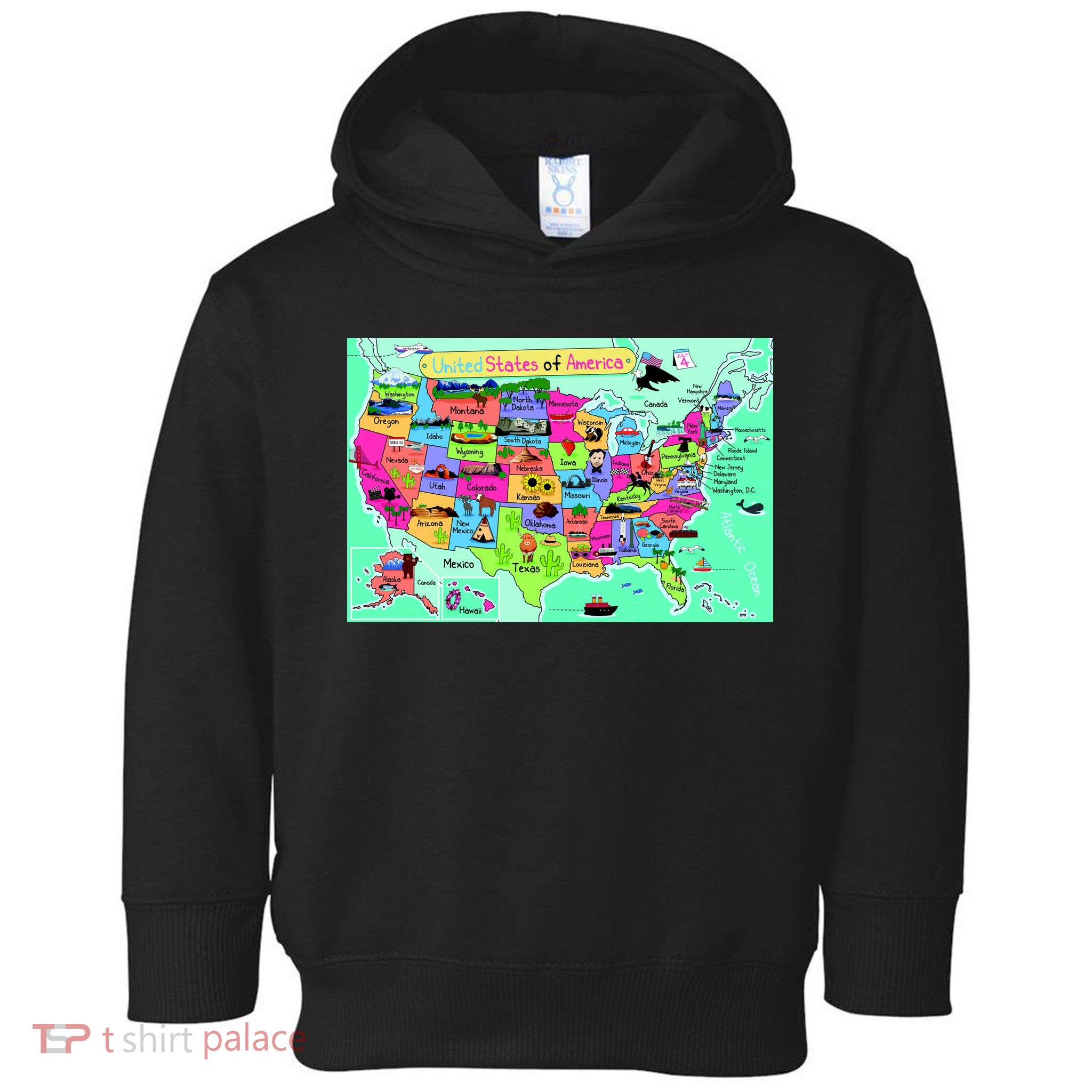 United States Cartoon Drawing Toddler Hoodie