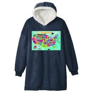 United States Cartoon Drawing Hooded Wearable Blanket