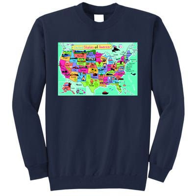 United States Cartoon Drawing Tall Sweatshirt