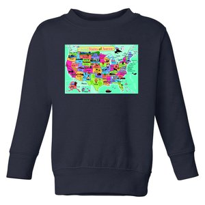 United States Cartoon Drawing Toddler Sweatshirt