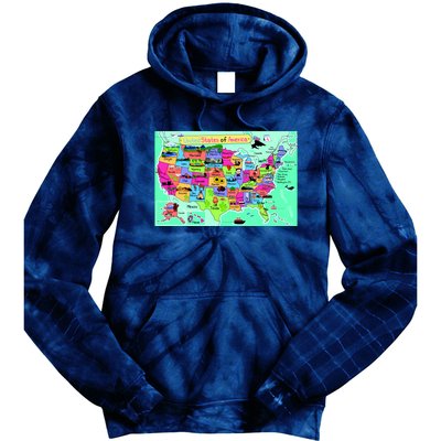 United States Cartoon Drawing Tie Dye Hoodie