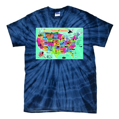 United States Cartoon Drawing Tie-Dye T-Shirt