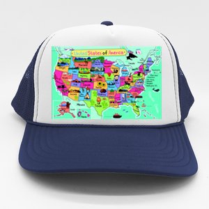 United States Cartoon Drawing Trucker Hat