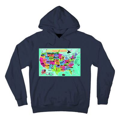 United States Cartoon Drawing Tall Hoodie