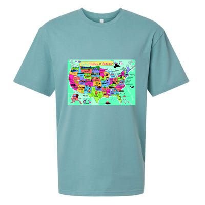 United States Cartoon Drawing Sueded Cloud Jersey T-Shirt